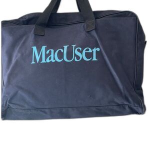 Vintage MAC USER 1990s Black Canvas Portfolio Apple Technology Convention Tote